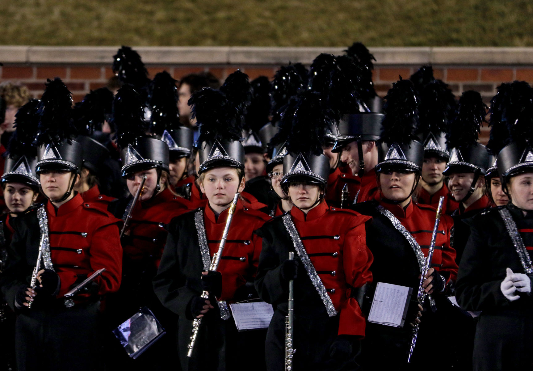 Jackson High School band watches the Carthage band perform
